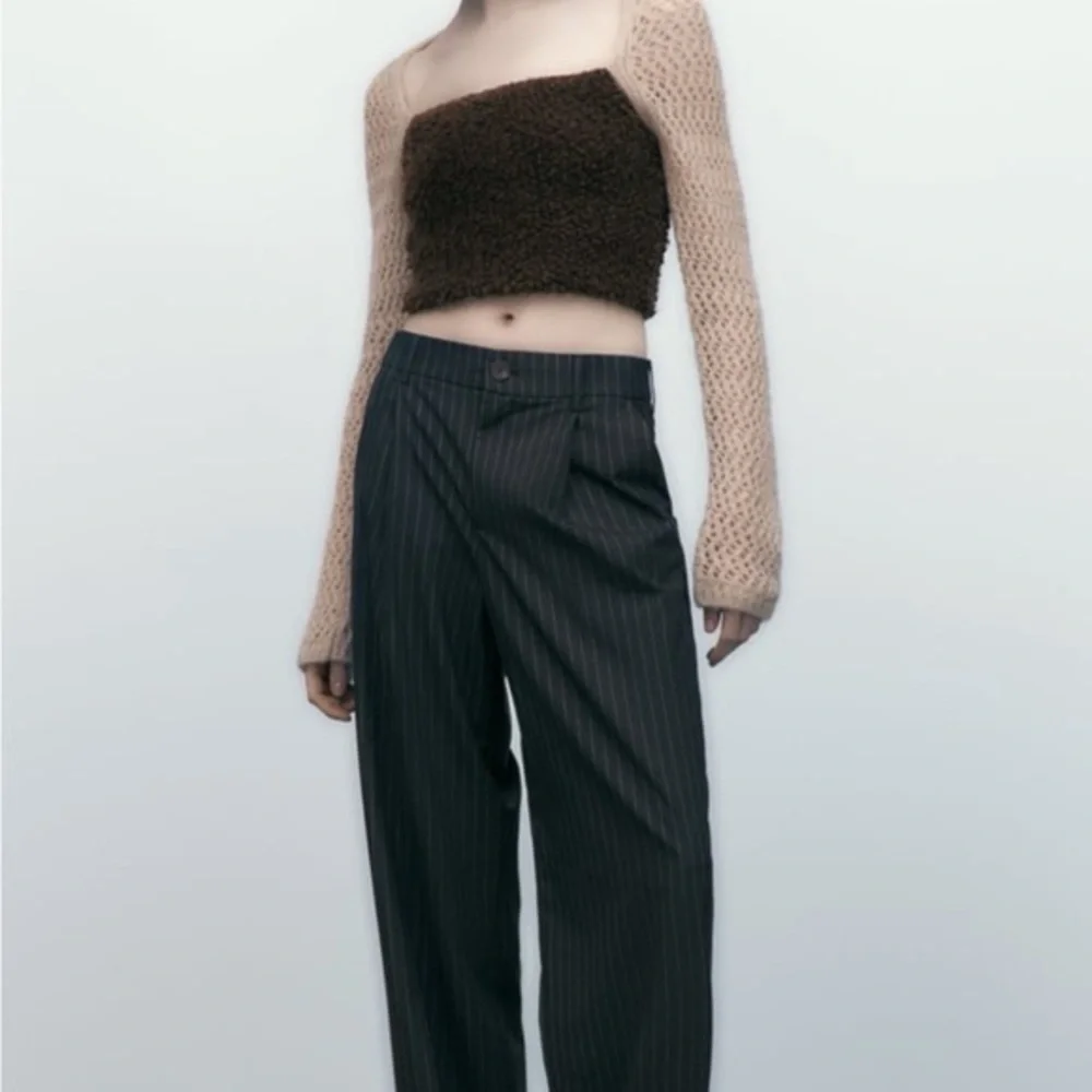 Zara sweater crop knit wool blend dainty fairy ethereal natural grunge Sz M NWOT